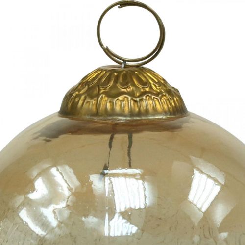 Floristik24 Weihnachtskugeln Glas Christbaumkugeln Klar, Braun Ø10cm 3St