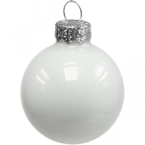 Floristik24 Weihnachtskugeln Glas Weiß Glaskugel Matt/Glänzend Ø4cm 60St