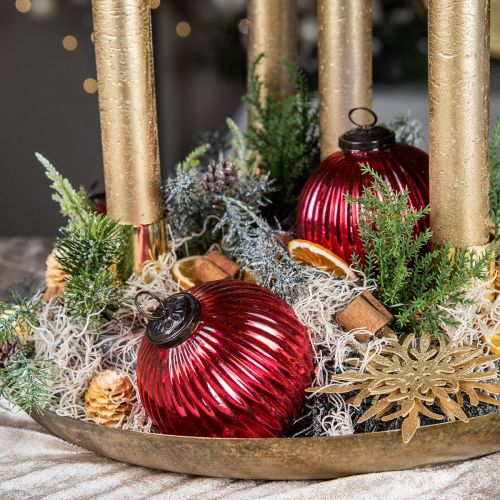 Floristik24 Weihnachtskugeln Glas Christbaumkugeln Rot Ø10cm 4St