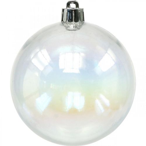 Floristik24 Weihnachtskugeln Kunststoff Transparent Irisierend Ø8cm 6St