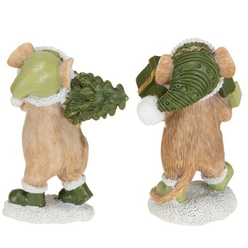 Weihnachtsmäuse Deko Maus Grün Braun H8cm 2 St | Floristik24.ch