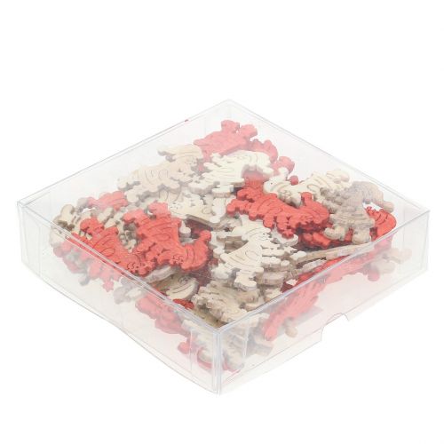 Floristik24 Weihnachtsmann Holz Streudeko Rot, Natur 4cm 72 St