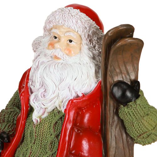 Artikel Weihnachtsmann Deko Figur mit Ski Bemalt 14×10,5×24,5cm