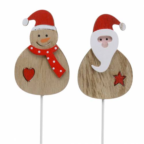 Floristik24 Dekostecker Weihnachtsmann/Schneemann 7cm 12 St