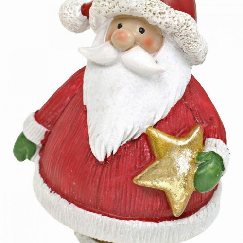 Floristik24 Deko Figur Weihnachtsmann mit Stern/Säckchen H13cm 2St