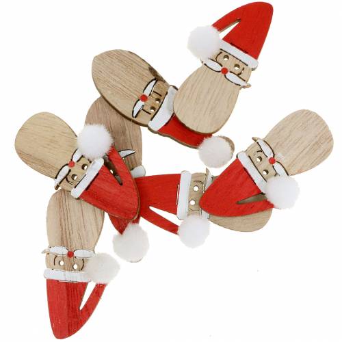 Floristik24 Streudeko Weihnachtsmannkopf Holz 4,5cm 36St