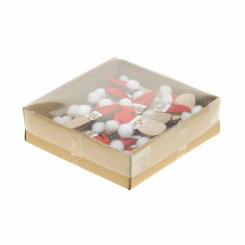 Floristik24 Streudeko Weihnachtsmannkopf Holz 4,5cm 36St