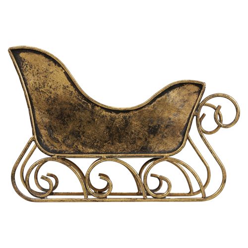 Floristik24 Weihnachtsschlitten Metall Deko Schlitten Gold 30×12×20cm
