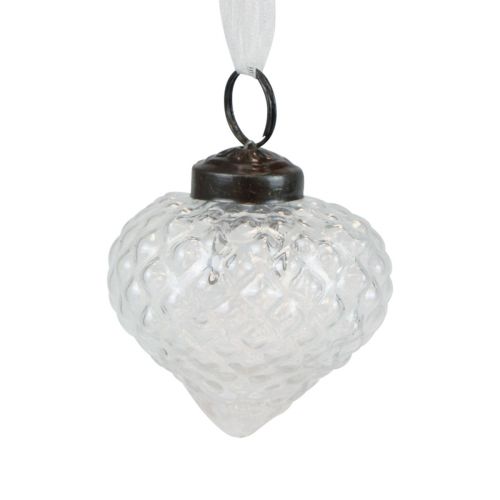 Artikel Weihnachtsschmuck Glas Deko Zwiebel Klar Raute Ø5,5cm 9 St