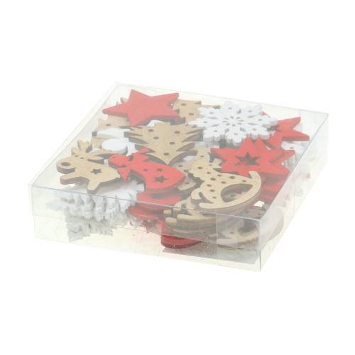 Floristik24 Streudeko Weihnachtssortiment Holz 72 St