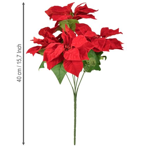 Floristik24 Weihnachtsstern Rot Künstliche Pflanze 5 Blüten 40cm