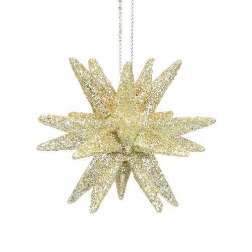 Floristik24 Weihnachtssterne Weihnachtsschmuck Gold Glitter Ø7cm 6St