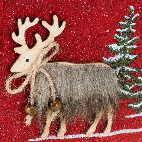 Artikel Weihnachtstasche Rot mit Fell 15,5cm x 18cm 3 St