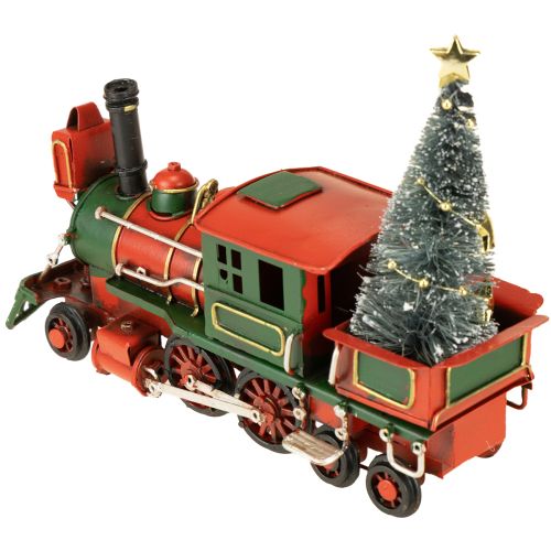 Artikel Weihnachtszug Rot Metall Deko Lokomotive mit Weihnachtsbaum 20cm