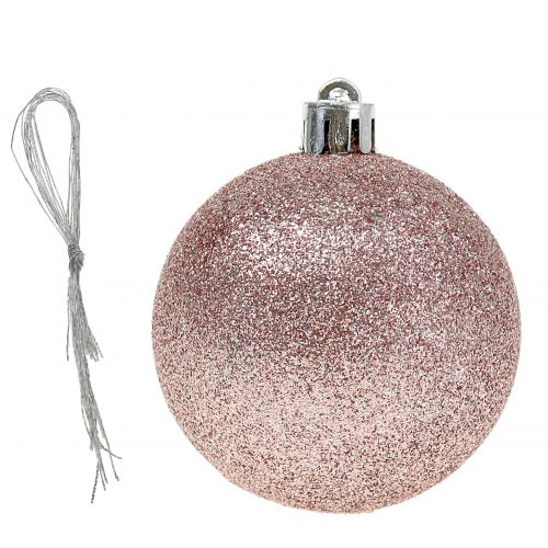 Floristik24 Weihnachtskugel Plastik Rosa Mix Ø6cm 10St