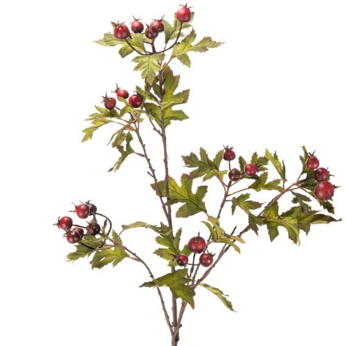 Künstlicher Weissdorn-Zweig mit roten Beeren 110cm