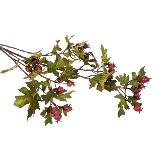 Künstlicher Weissdorn-Zweig mit roten Beeren 110cm | Floristik24.ch