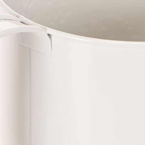 Weisse Metall Giesskanne 13,5 cm mit Blumenmotiv für Dekoration und Bepflanzung | Floristik24.ch