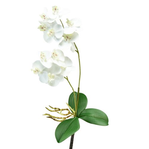 Weiße Orchidee am Pick Künstlich Phalaenopsis Real Touch 39cm