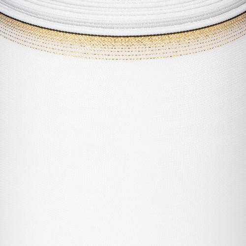 Weisses Kranzband aus Taft mit Gold-Perlkante 175mm für Dekoration und Floristik | Floristik24.ch