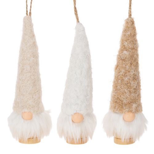 Deko-Wichtelfiguren aus Holz und Textil zum Aufhängen, 17 cm, 6-teiliges Set in Beige, Weiss und Hellbraun online kaufen | Floristik24.ch