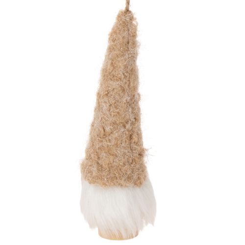 Deko-Wichtelfiguren aus Holz und Textil zum Aufhängen, 17 cm, 6-teiliges Set in Beige, Weiss und Hellbraun | Floristik24.ch