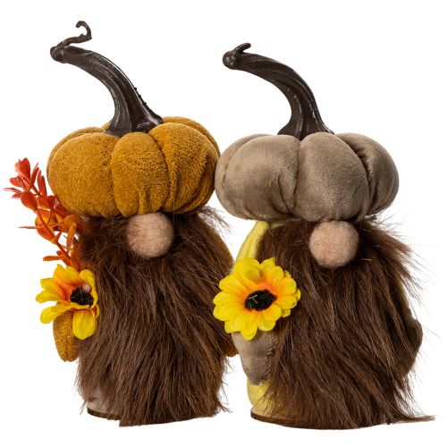 Herbstliche Figuren Kürbiswichtel mit Bart und Sonnenblume aus Stoff 16 cm 2er-Set online kaufen | Floristik24.ch