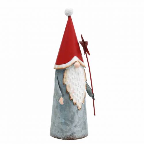 Floristik24 Weihnachts-Wichtel mit Stern 18cm Rot, Grau Metall 2St