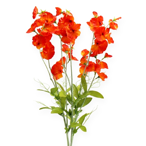 Floristik24 Wicke Kunstblume Orange, Rot 75cm 3St