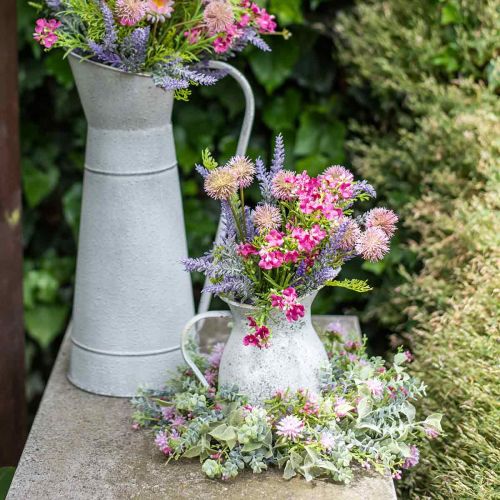 Artikel Wiesenkranz mit Klee beflockt Rosa, grün Ø30cm