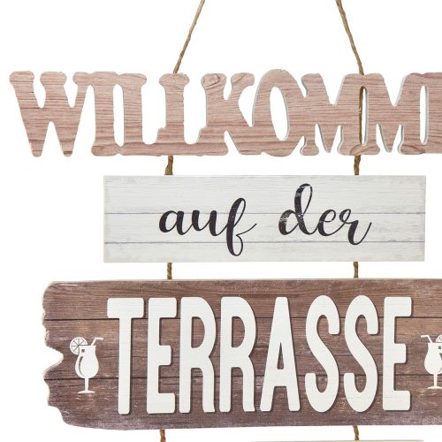 Artikel Willkommensschild aus Holz für Terrasse und Balkon dekorativ
