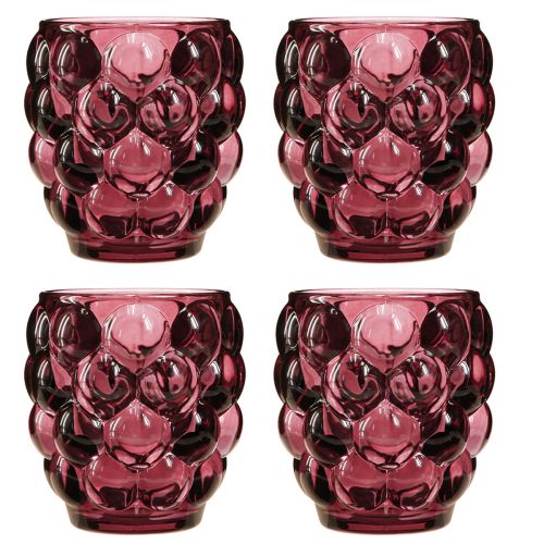 Artikel Windlicht Berry Glas Deko Teelichthalter Ø9cm H9,5cm 4St