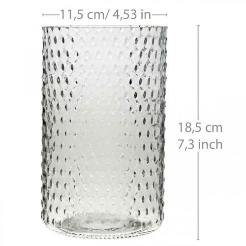Floristik24 Blumenvase, Glasvase, Kerzenglas, Windlicht Glas Ø11,5cm H18,5cm