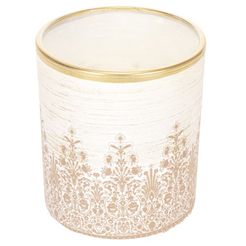 Windlichtglas mit Blumenmotiv Ø8cm H9cm im 2er-Set | Floristik24.ch
