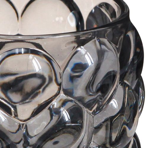 Artikel Windlicht Glas Teelichthalter Grau getönt Ø9cm H9,5cm 4St