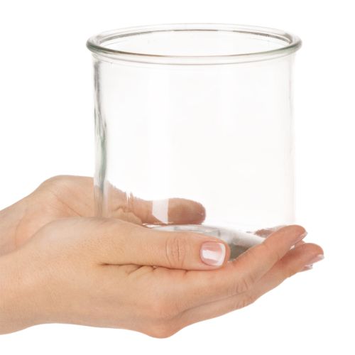 Rundes Windlicht aus klarem Glas 12 cm im 2er-Set | Floristik24.ch