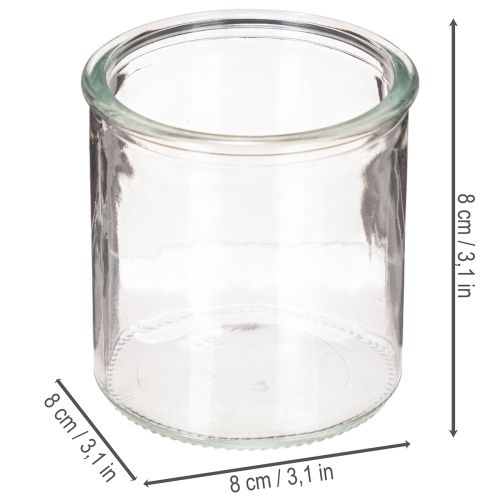 Glaswindlicht rund klares Glas Teelichthalter 8 cm 3er-Set | Floristik24.ch