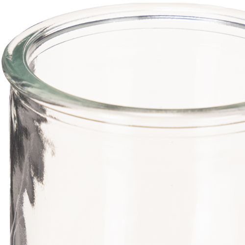 Glaswindlicht rund klares Glas Teelichthalter 8 cm 3er-Set | Floristik24.ch