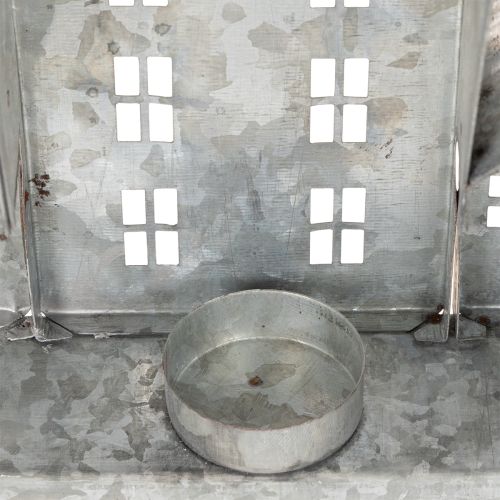 Deko Häuserreihe aus Metall mit Teelichthaltern 68 cm silberfarben | Floristik24.ch