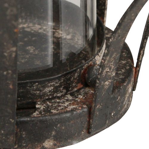 Artikel Windlicht Krone Braun Rost Mit Kerzenglas Ø14cm H18cm