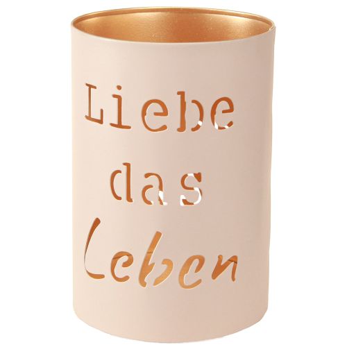 Artikel Windlicht „Liebe das Leben“ Beige Gold Ø13/10,5/9cm Set 3St
