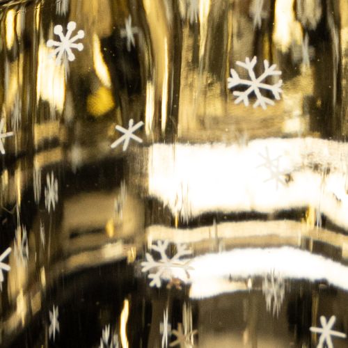 Kerzenglas aus Glas, Winterdesign mit Vögeln, gold glänzend, Höhe 12 cm, für Innenbereich | Floristik24.ch