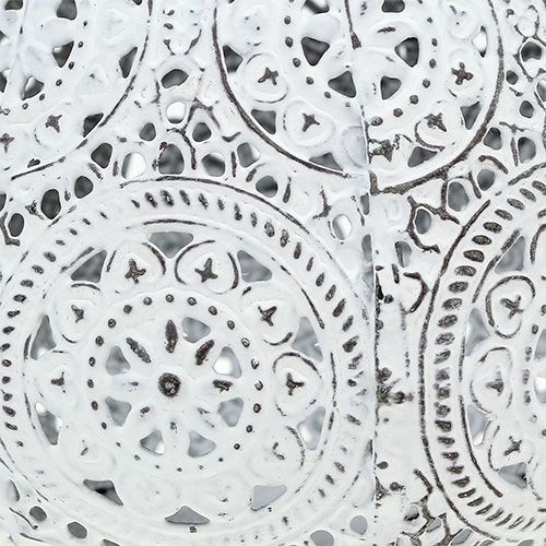 Floristik24 Windlicht Weiß mit Muster Ø10cm H8cm 1St