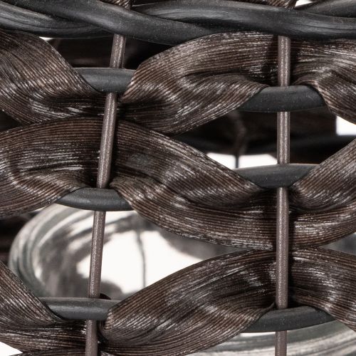 Windlicht geflochten Schwarz Braun Ø31cm H25cm aus Metall und Kunststoff | Floristik24.ch