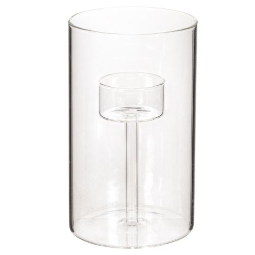 Kerzenglas Windlicht mit Einsatz für Stumpenkerzen 15 cm Transparent 2 Stück online kaufen | Floristik24.ch