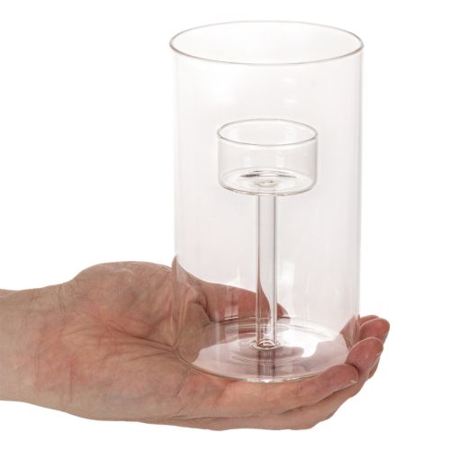 Kerzenglas Windlicht mit Einsatz für Stumpenkerzen 15 cm Transparent 2 Stück | Floristik24.ch