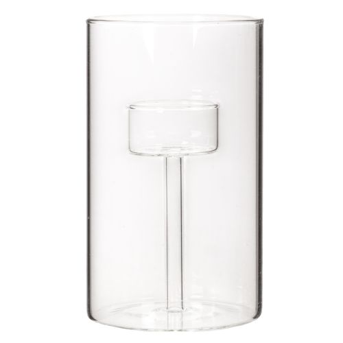 Kerzenglas Windlicht mit Einsatz für Stumpenkerzen 15 cm Transparent 2 Stück | Floristik24.ch
