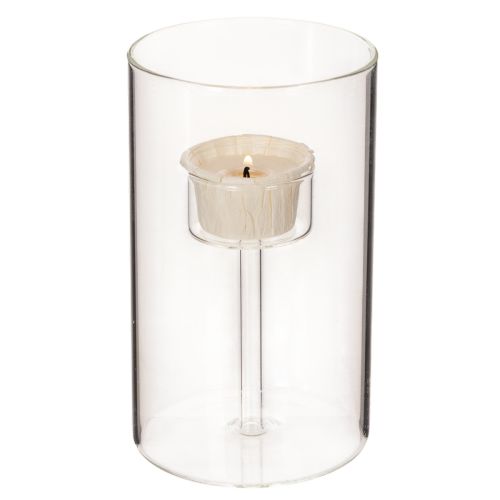 Kerzenglas Windlicht mit Einsatz für Stumpenkerzen 15 cm Transparent 2 Stück | Floristik24.ch