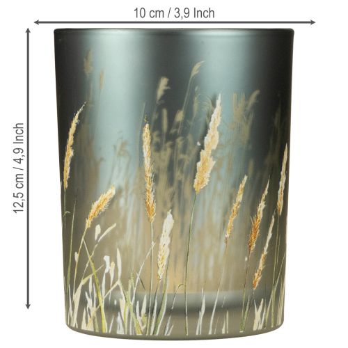 Artikel Elegantes Deko Windlicht mit Gräsermotiv für gemütliche Wohnakzente 12,5cm 2St.