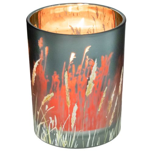 Artikel Elegantes Deko Windlicht mit Gräsermotiv für gemütliche Wohnakzente 12,5cm 2St.